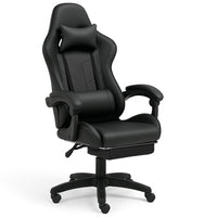 Sedia da Gaming Ecopelle Nero Seduta Reclinabile da Scrivania Ufficio Cameretta