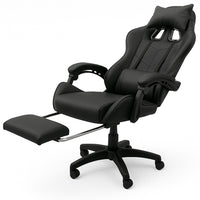 Sedia da Gaming Ecopelle Nero Seduta Reclinabile da Scrivania Ufficio Cameretta