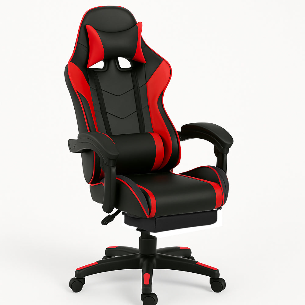 Sedia da Gaming Ecopelle Nero e Rosso Reclinabile da Scrivania Ufficio Cameretta