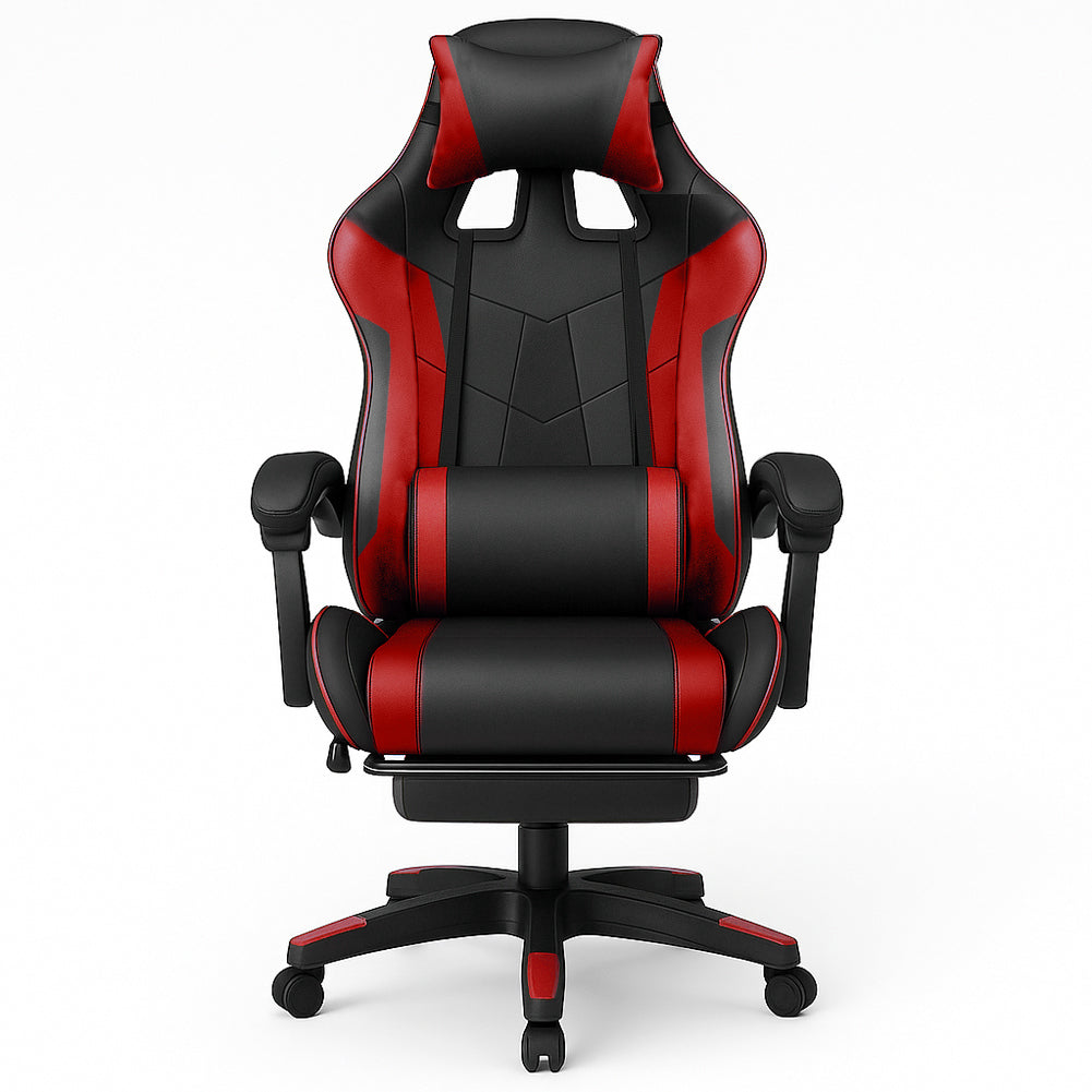 Sedia da Gaming Ecopelle Nero e Rosso Reclinabile da Scrivania Ufficio Cameretta