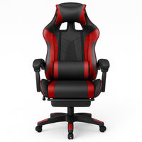 Sedia da Gaming Ecopelle Nero e Rosso Reclinabile da Scrivania Ufficio Cameretta