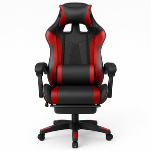 Sedia da Gaming Ecopelle Nero e Rosso Reclinabile da Scrivania Ufficio Cameretta