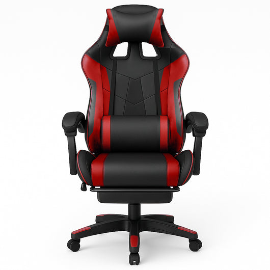 Sedia da Gaming Ecopelle Nero e Rosso Reclinabile da Scrivania Ufficio Cameretta