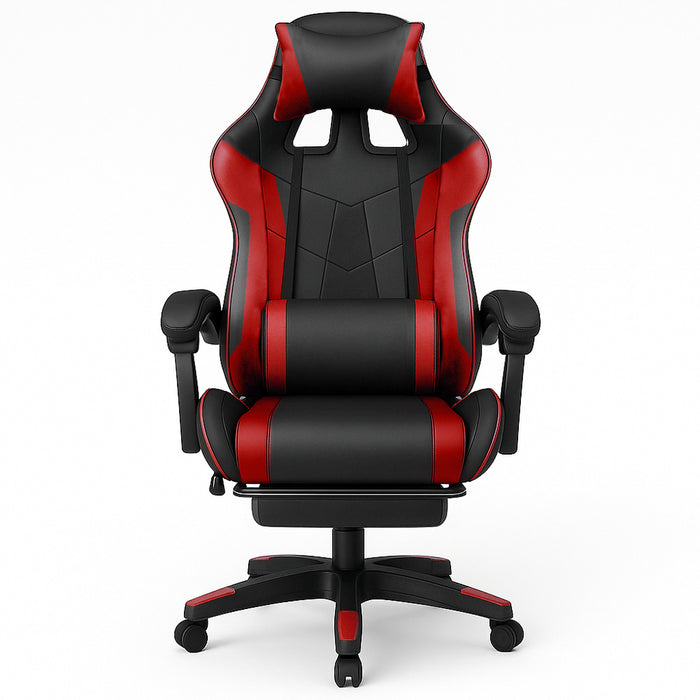 Sedia da Gaming Ecopelle Nero e Rosso Reclinabile da Scrivania Ufficio Cameretta