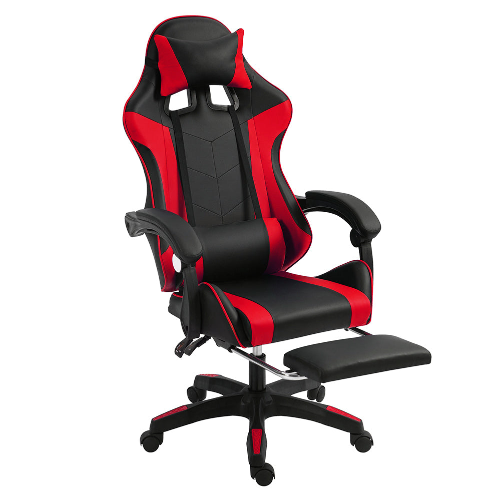 Sedia da Gaming Ecopelle Nero e Rosso Reclinabile da Scrivania Ufficio Cameretta