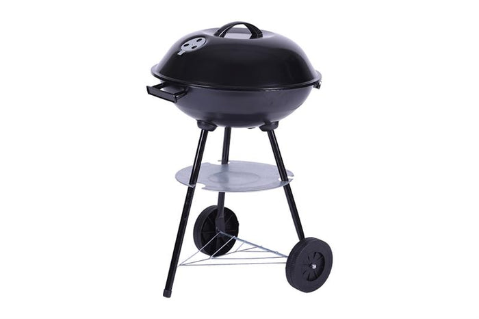 BARBECUE A CARBONE CON RUOTE MANIGLIE E PIANO APPOGGIO COLORE NERO 44X70 CM