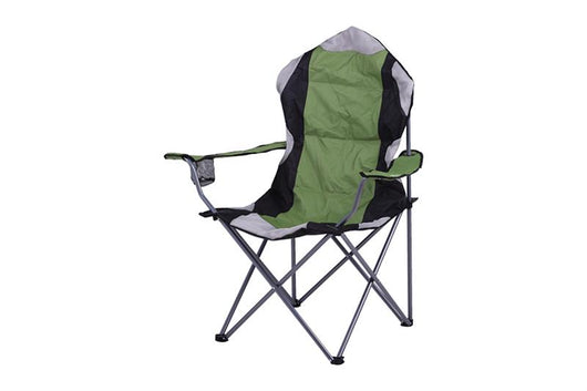SEDIA DA CAMPING IN TESSUTO VERDE CON CHIUSURA A FISARMONICA POGGIOLI E PORTA BEVANDE 60X90X105 CM OKX