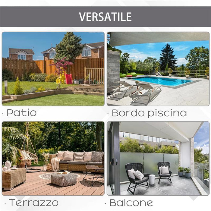 OMBRELLONE DOPPIO IN ACCIAIO E POLIESTERE IMPERMEABILE 440 X 270 X 250 CM BEIGE