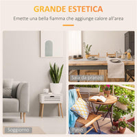 CAMINO BIOETANOLO IN METALLO E VETRO 3H DI COMBUSTIONE CON SERBATOIO 1.5L E COPERTURA 25M² 60X26X50 CM NERO