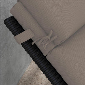 CUSCINO PER SDRAIO E LETTINO PRENDISOLE IN TESSUTO CON LACCI DI FISSAGGIO GRIGIO SCURO 196X 63 CM