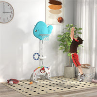 CANESTRO BASKET PER BAMBINI 5 IN 1 CON ALTEZZA REGOLABILE PORTA DA CALCIO E GOLF ETÀ 3-6 ANNI