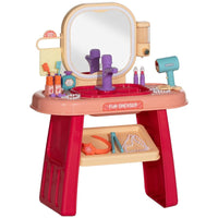 TAVOLO TOELETTA PER BAMBINE 3-6 ANNI CON SPECCHIO IN ACRILICO E RUBINETTO, IN PP E GPPS, 55X29X71 CM, ROSA