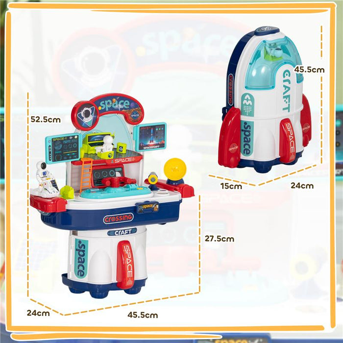 BANCO DA LAVORO GIOCATTOLO DA 21 PEZZI A TEMA SPAZIALE CON SUONI E LUCI IN PP E GPPS 45.5X24X52.5 CM