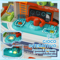 BANCO DA LAVORO GIOCATTOLO DA 21 PEZZI A TEMA SPAZIALE CON SUONI E LUCI IN PP E GPPS 45.5X24X52.5 CM