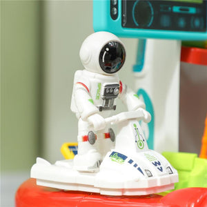 BANCO DA LAVORO GIOCATTOLO DA 21 PEZZI A TEMA SPAZIALE CON SUONI E LUCI IN PP E GPPS 45.5X24X52.5 CM