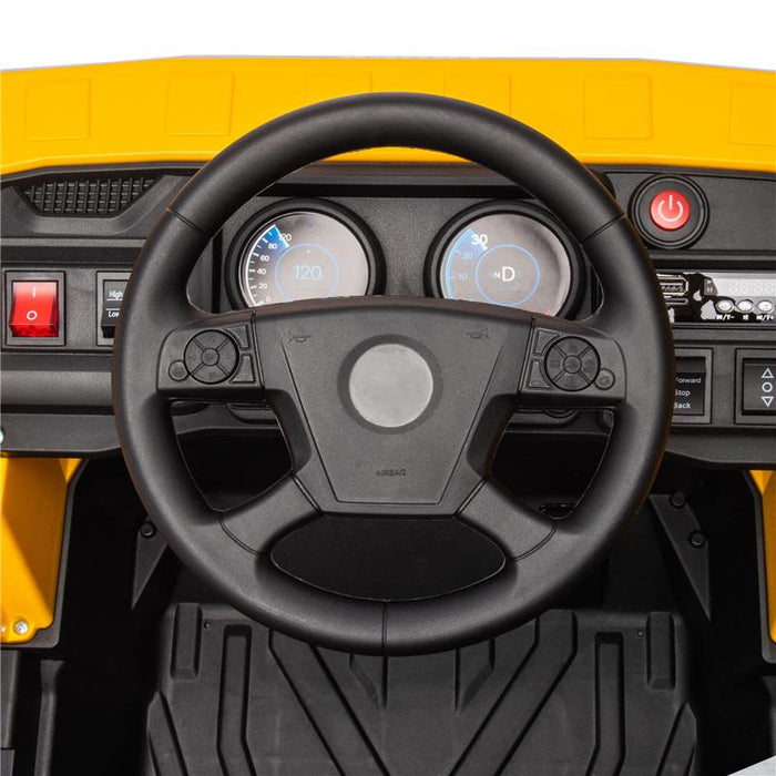 CAMION PER BAMBINI 3-5 ANNI CON MOTORE 12V MACCHINA ELETTRICA PER BAMBINI CON MUSICA E FARI GIALLO