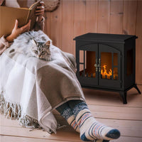 CAMINO A BIOETANOLO IN ACCIAIO INOX CON BRUCIATORE DA 0.9L PER 3 ORE DI DURATA 55X31X55CM NERO