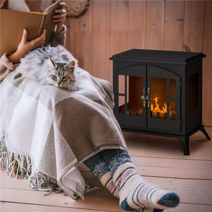 CAMINO A BIOETANOLO IN ACCIAIO INOX CON BRUCIATORE DA 0.9L PER 3 ORE DI DURATA 55X31X55CM NERO