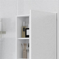 ARMADIETTO BAGNO CON SPECCHIO RIPIANI E SCAFFALE REGOLABILE MONTAGGIO A PARETE 60X15X76CM BIANCO