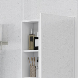 ARMADIETTO BAGNO CON SPECCHIO RIPIANI E SCAFFALE REGOLABILE MONTAGGIO A PARETE 60X15X76CM BIANCO