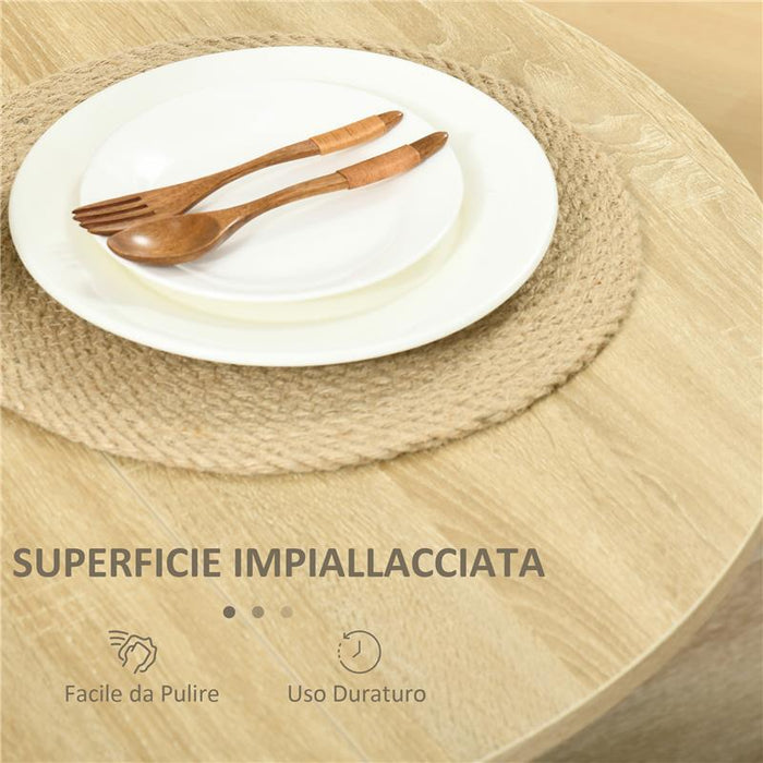 TAVOLO PIEGHEVOLE DA PRANZO A 2 RIBALTE, TAVOLO CONSOLLE IN LEGNO SALVASPAZIO, ROVERE