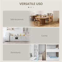 TAVOLO PIEGHEVOLE DA PRANZO A 2 RIBALTE, TAVOLO CONSOLLE IN LEGNO SALVASPAZIO, ROVERE