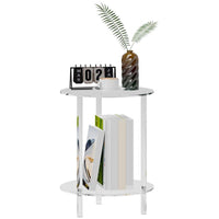 TAVOLINO BASSO ROTONDO A 2 LIVELLI IN ACRILICO PER INTERNI, Ï40X50 CM, TRASPARENTE