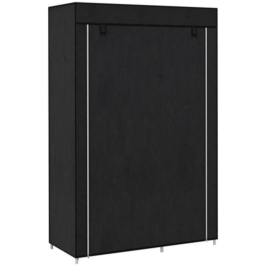 ARMADIO GUARDAROBA PORTATILE IN TESSUTO CON 6 RIPIANI APERTI E UN APPENDINO 103X43X162.5 CM NERO