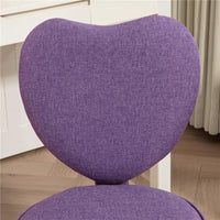 SEDIA PER SCRIVANIA A CUORE CON 5 ROTELLE E ALTEZZA REGOLABILE IN TESSUTO 40X50X79-89 CM VIOLA