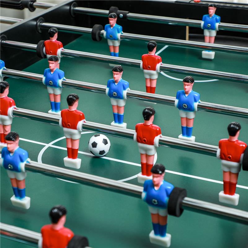 TAVOLO MULTIGIOCO 4 IN 1 CON CALCIO BALILLA, BILIARDO, PING PONG E HOCKEY DA TAVOLO, 107X61X84.5CM