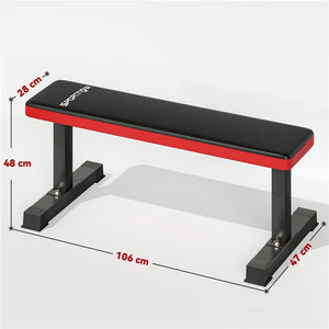 PANCA PIANA PER PESI E ADDOMINALI IN ACCIAIO CON CUSCINO E CAPACITÀ 300 KG 106X26X48 CM NERO