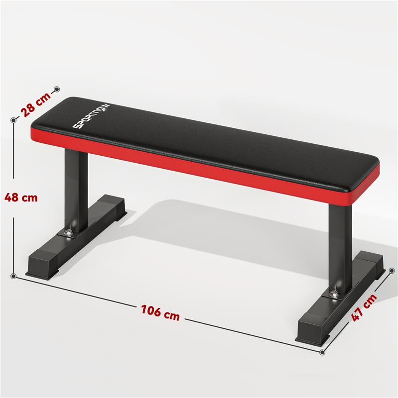 PANCA PIANA PER PESI E ADDOMINALI IN ACCIAIO CON CUSCINO E CAPACITÀ 300 KG 106X26X48 CM NERO