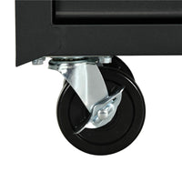 CARRELLO DA OFFICINA CON 7 CASSETTI SERRATURA CON CHIAVI RUOTE E MANIGLIA 69X33X75 CM NERO