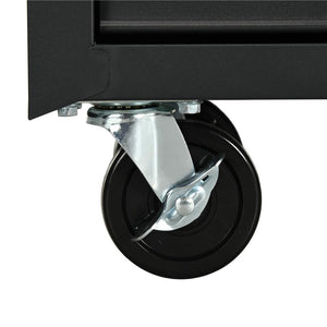 CARRELLO DA OFFICINA CON 7 CASSETTI SERRATURA CON CHIAVI RUOTE E MANIGLIA 69X33X75 CM NERO