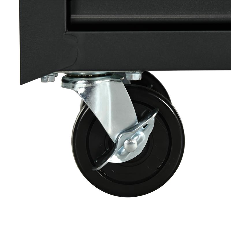CARRELLO DA OFFICINA CON 7 CASSETTI SERRATURA CON CHIAVI RUOTE E MANIGLIA 69X33X75 CM NERO