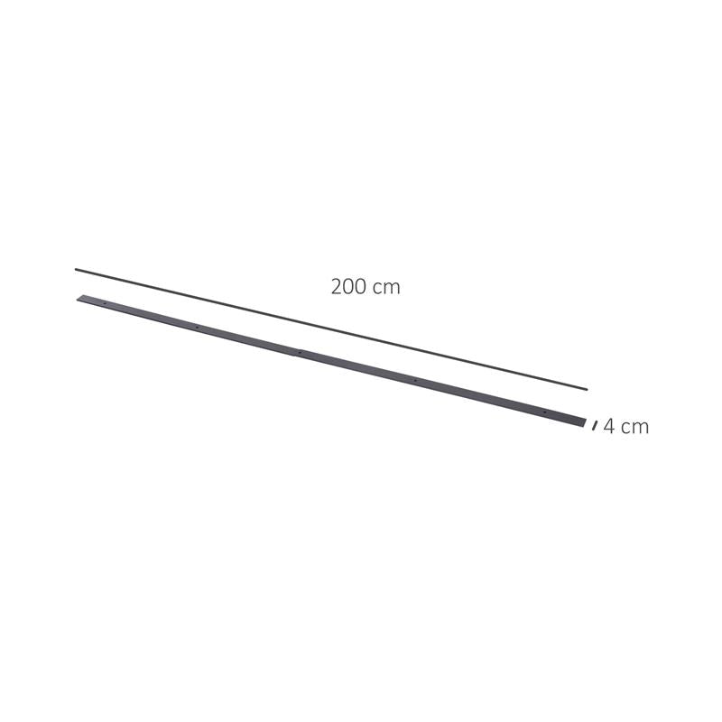 KIT BINARIO PER PORTA SCORREVOLE SINGOLA STILE RUSTICO IN ACCIAIO AL CARBONIO MARRONE