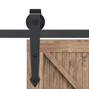 KIT BINARIO PER PORTA SCORREVOLE SINGOLA STILE RUSTICO IN ACCIAIO AL CARBONIO MARRONE