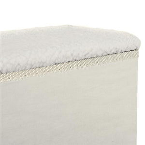 SCALETTA PER CANI A 3 GRADINI CON VANO CONTENITORE, PIEGHEVOLE E LAVABILE, 40X54X48 CM, BIANCO