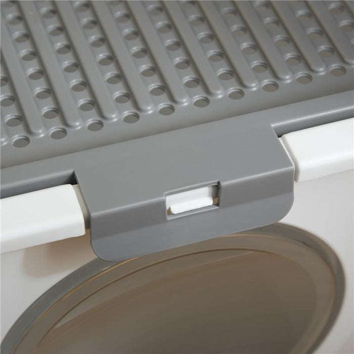 LETTIERA PER GATTI CHIUSA 2 INGRESSI CON VASSOIO E PALETTA IN PLASTICA PE 44X55X39 CM BIANCO