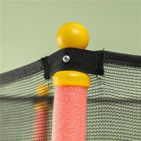 TRAMPOLINO ELASTICO PER BAMBINI Ï1.6X1.9 M CON RETE DI SICUREZZA E PALI IMBOTTITI, ETÓ 3-10 ANNI, ROSSO