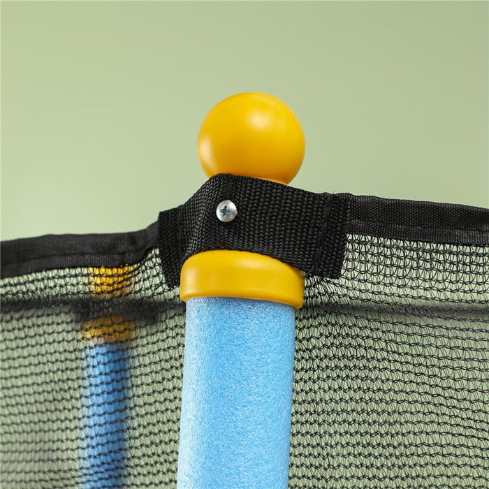 TRAMPOLINO PER BAMBINI CON TAPPETO ELASTICO, RETE DI SICUREZZA E PALI IMBOTTITI, ETÓ 3-10 ANNI, BLU