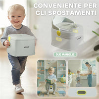 VASINO PER BAMBINI 3 IN 1 CON VASCHETTA RIMOVIBILE E IMBOTTITURA, ETÓ 6 MESI-6 ANNI, GRIGIO
