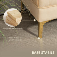 PANCA FONDO LETTO IMBOTTITA CON RIVESTIMENTO TRAPUNTATO IN TESSUTO EFFETTO VELLUTO 118X45X42 CM BEIGE