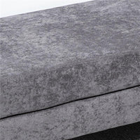 PANCA FONDO LETTO A 2 STRATI IN TESSUTO EFFETTO VELLUTO E ACCIAIO 121X50.5X46.5 CM GRIGIO SCURO E ORO