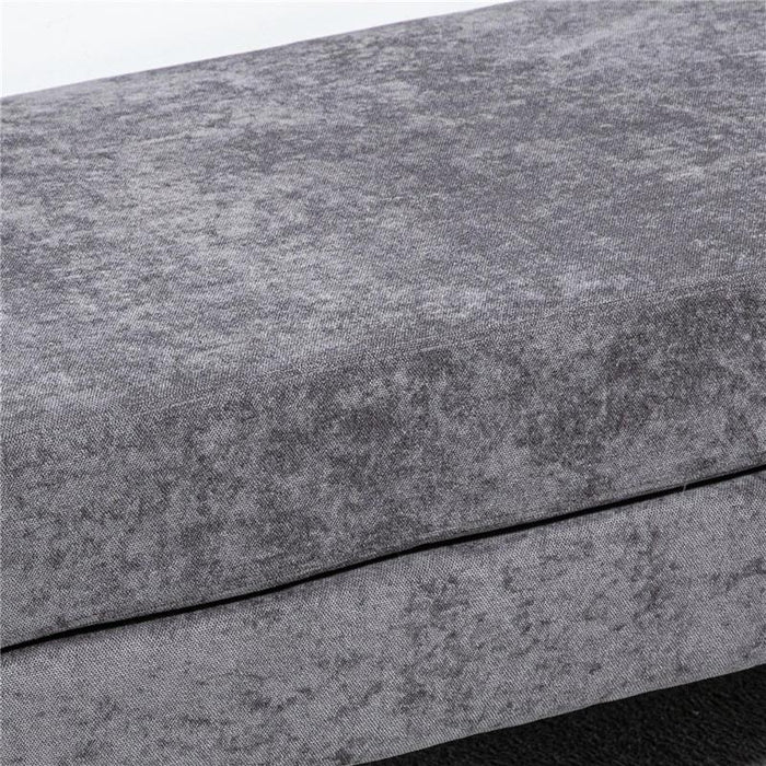 PANCA FONDO LETTO A 2 STRATI IN TESSUTO EFFETTO VELLUTO E ACCIAIO 121X50.5X46.5 CM GRIGIO SCURO E ORO