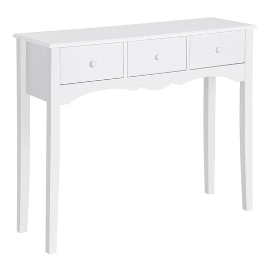 TAVOLO CONSOLLE MODERNO DA INGRESSO IN MDF CON 3 CASSETTI, 100X32X85 CM, BIANCO