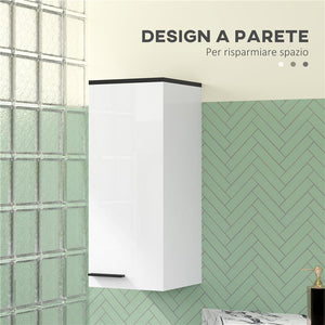 ARMADIETTO BAGNO DA PARETE CON 3 RIPIANI E MENSOLE REGOLABILI 30X32X73 CM BIANCO