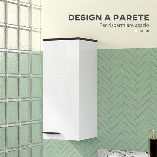 ARMADIETTO BAGNO DA PARETE CON 3 RIPIANI E MENSOLE REGOLABILI 30X32X73 CM BIANCO