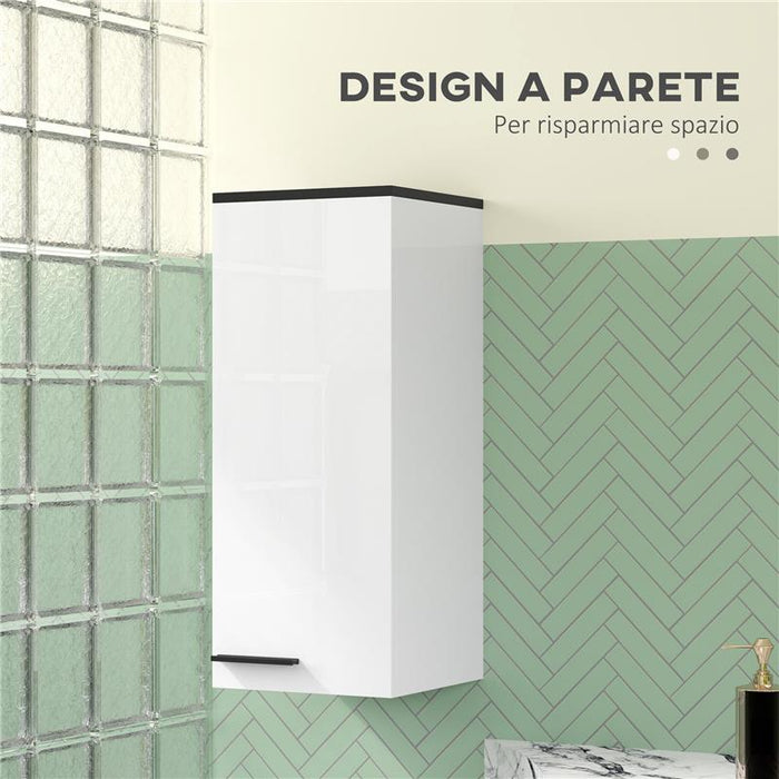 ARMADIETTO BAGNO DA PARETE CON 3 RIPIANI E MENSOLE REGOLABILI 30X32X73 CM BIANCO