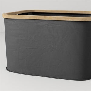 CESTO PORTABIANCHERIA DA 36L PIEGHEVOLE CON MANIGLIE IN BAMBÙ E POLIESTERE 44.3X33.3X26.5 CM NERO